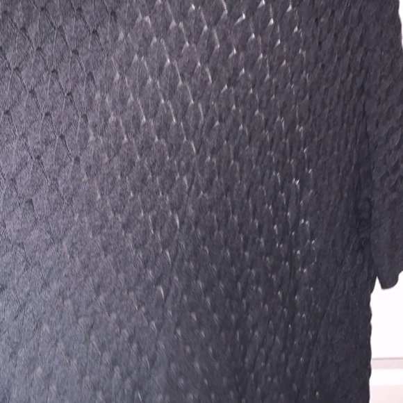 Pennington Short sleeve gray crochet open front cardigan 1x - Picture 5 of 5